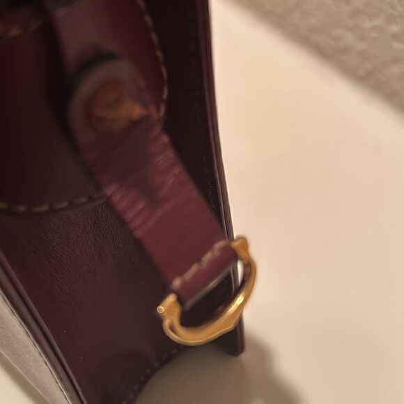 Cartier Envelope Style Clutch Bag Maroon Leather Gold Metal Corners CC Logo - Picture 12 of 13